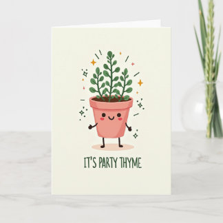 Whimsical Potted Plant Birthday Card