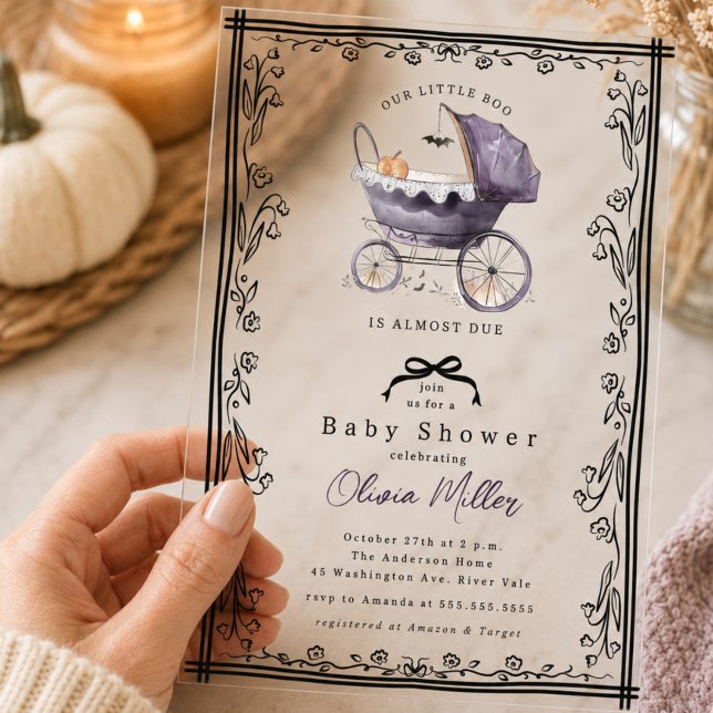 Whimsical Pram Baby Shower  Invitation (Creator Uploaded)