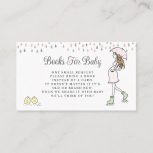 Whimsical Pregnant Mom Baby Shower Books For Baby Enclosure Card