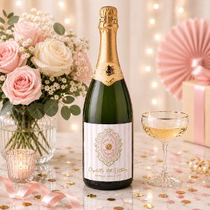 Whimsical Press for Champagne Birthday  Sparkling Wine Label