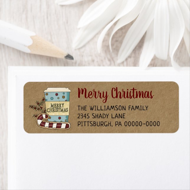 Whimsical Primitive Merry Christmas Rustic Label (Insitu)