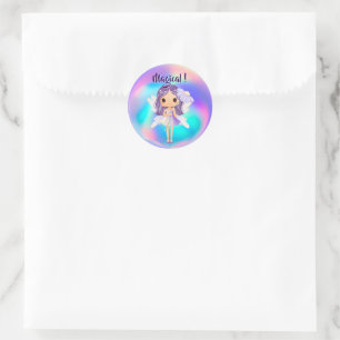 Whimsical Princess Fairy Birthday Classic Round Sticker