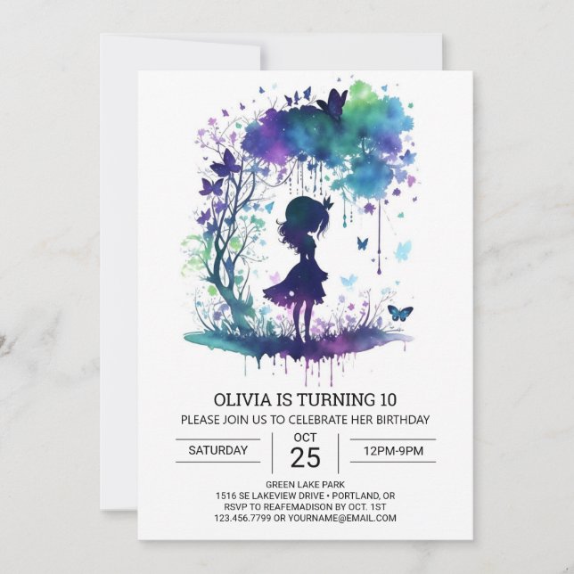 Whimsical Princess Fairycore Birthday Joy Invitation (Front)
