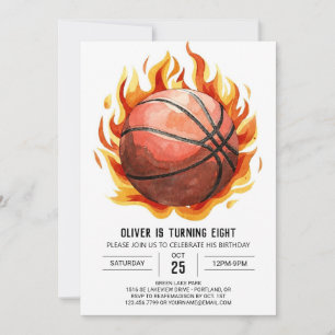 Whimsical Printable Boho Basketball Birthday Invitation