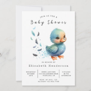 Whimsical Printable Duck Baby Shower  Invitation