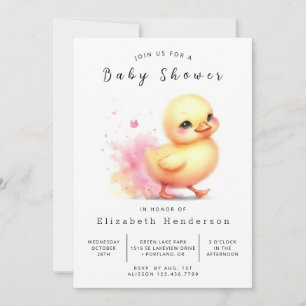 Whimsical Printable Duck Baby Shower Invitation