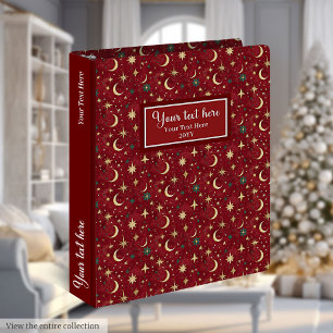 Whimsical profond rouge de Noël classeur ciel fest
