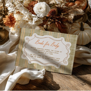 Whimsical Pumpkin Baby Shower Books for Baby Enclosure Card