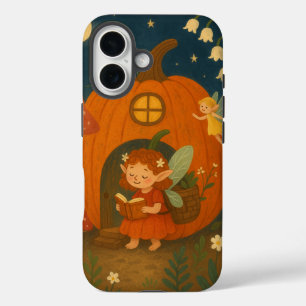 Whimsical Pumpkin Fairy House - Nighttime Reading iPhone 16 Case