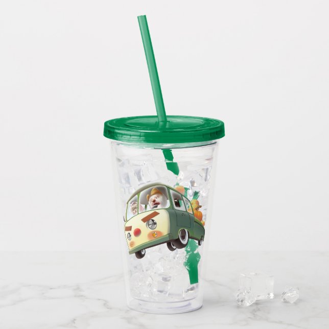 Whimsical Pumpkin Ride Acrylic Tumbler (Front Ice)
