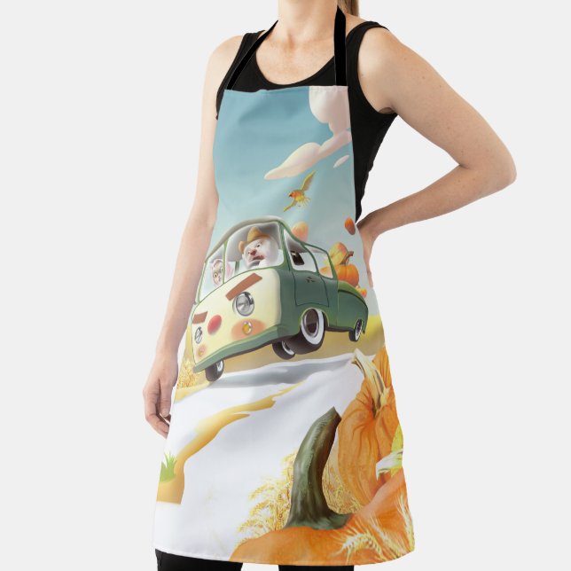 Whimsical Pumpkin Ride Apron (Insitu)