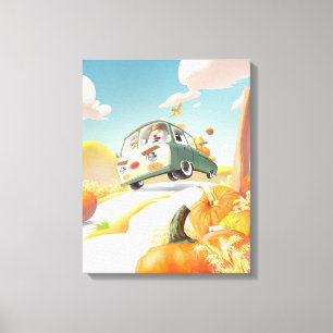 Whimsical Pumpkin Ride Canvas Print