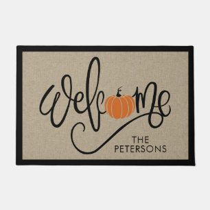 Whimsical Pumpkin Welcome Doormat