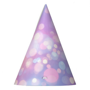 Whimsical Purple and Pink Bokeh Lights Birthday Party Hat