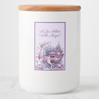 Whimsical Purple Christmas Reindeer Food Label