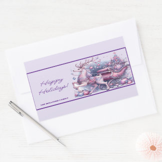 Whimsical Purple Christmas Reindeer Sticker