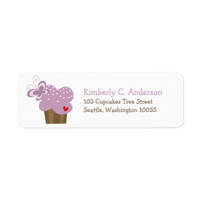 Whimsical Purple Cupcake Butterfly Girl Anniversai (Devant)