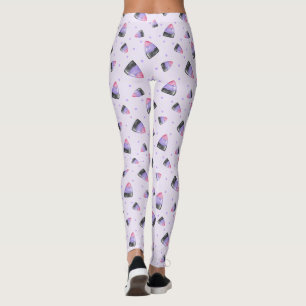 Whimsical Purple Halloween Cany Corn Leggings