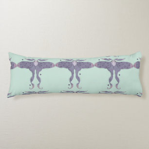 Whimsical Purple Moth with Star Sparkles Body Pillow