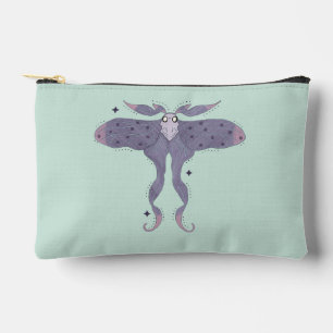 Whimsical Purple Moth with Star Sparkles Mystical Accessory Pouch