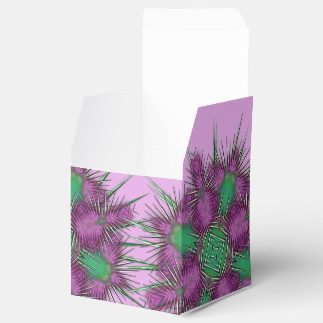 Whimsical Purple Scottish Thistle Floral Design Favor Box (Opened)