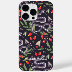 Whimsical Purple Snake & Botanical– Personalized  Case-Mate iPhone 14 Pro Max Case