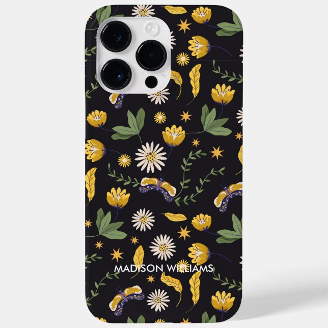 Whimsical Purple Snake & Botanical– Personalized  Case-Mate iPhone Case (Back)
