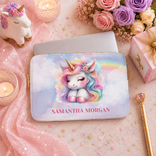 Whimsical Purple Unicorn Magical Day Laptop Sleeve