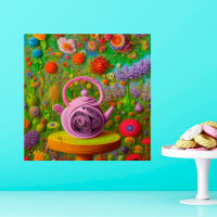 Whimsical Quilled Teapot Landscape