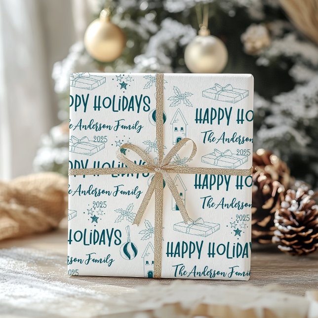 Whimsical Quirky Doodle Holiday Wrapping Paper (Creator Uploaded)