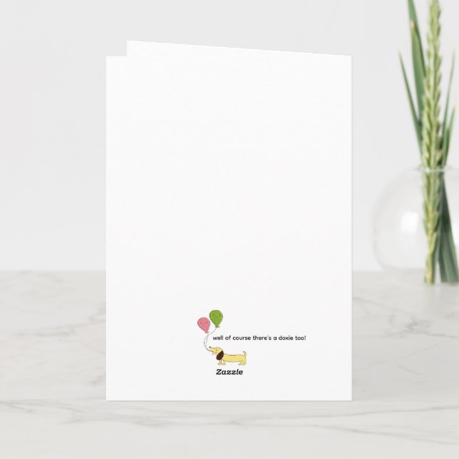 Whimsical Quirky Long Neck Cats Card (Back)