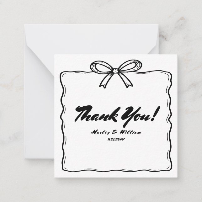 Whimsical Quirky Wedding Budget Thank You Card (Front)