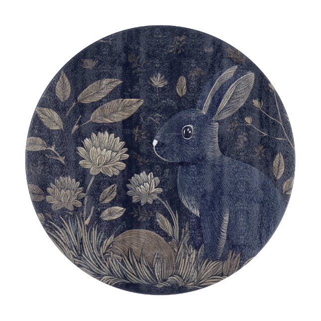 Whimsical Rabbit Cutting Board (Front)
