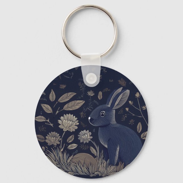 Whimsical Rabbit Keychain (Front)