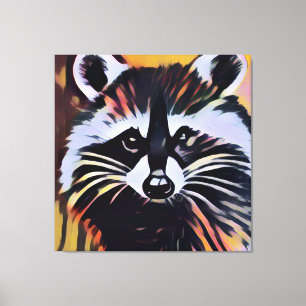 Whimsical Raccoon - A Nature Inspired Design Canvas Print