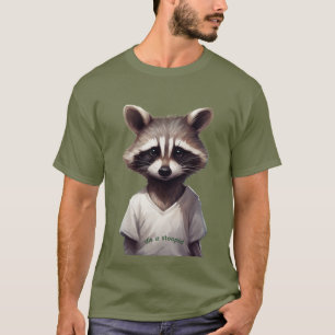 Whimsical Raccoon in a funny shirt T-shirt