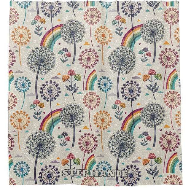 Whimsical Rainbow and Botanical Dandelions (Front)