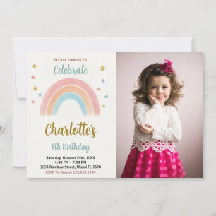 Whimsical Rainbow Birthday Invitation