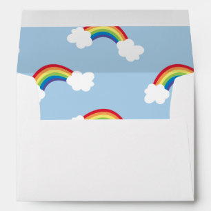 Whimsical Rainbow Birthday Party Lined Envelope