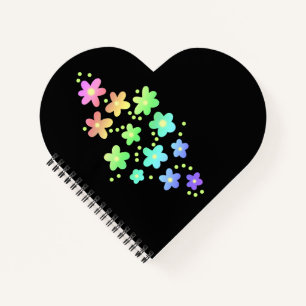 Whimsical Rainbow Flowers Notebook
