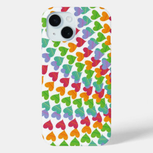 Whimsical Rainbow Hearts Sprinkles Love Colourful iPhone 15 Case