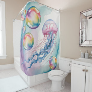 Whimsical Rainbow Jellyfish Watercolor Design