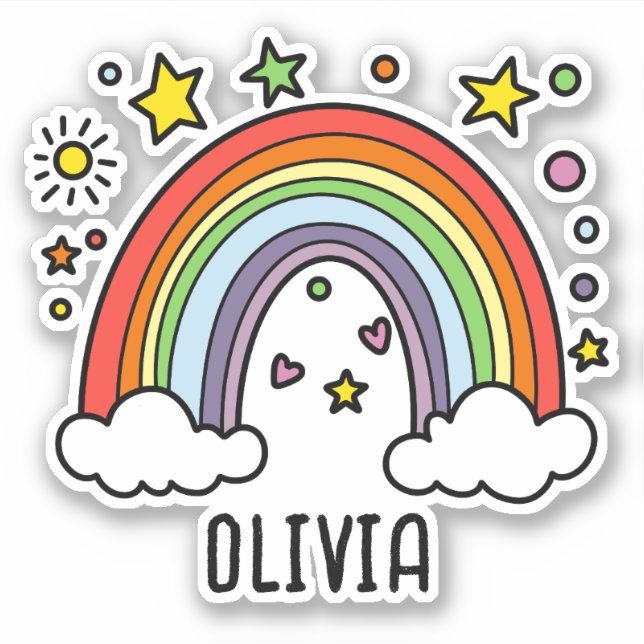 Whimsical Rainbow Personalized Girls (Front)