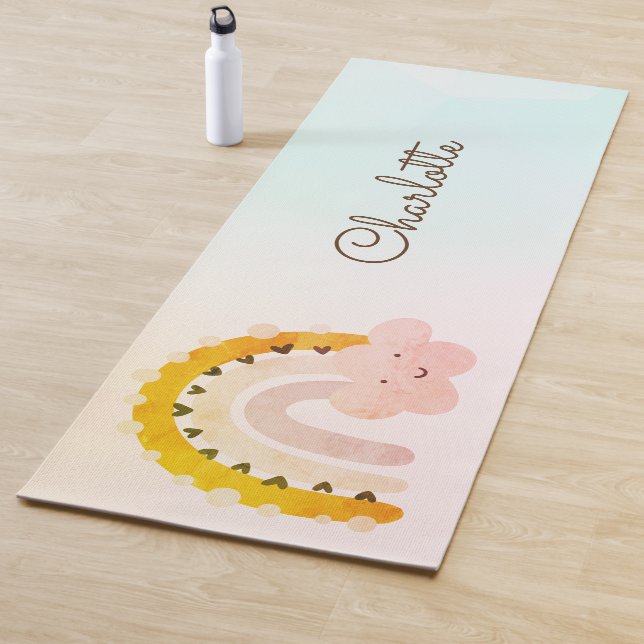 Whimsical Rainbow Personalized Yoga Mat (In Situ)