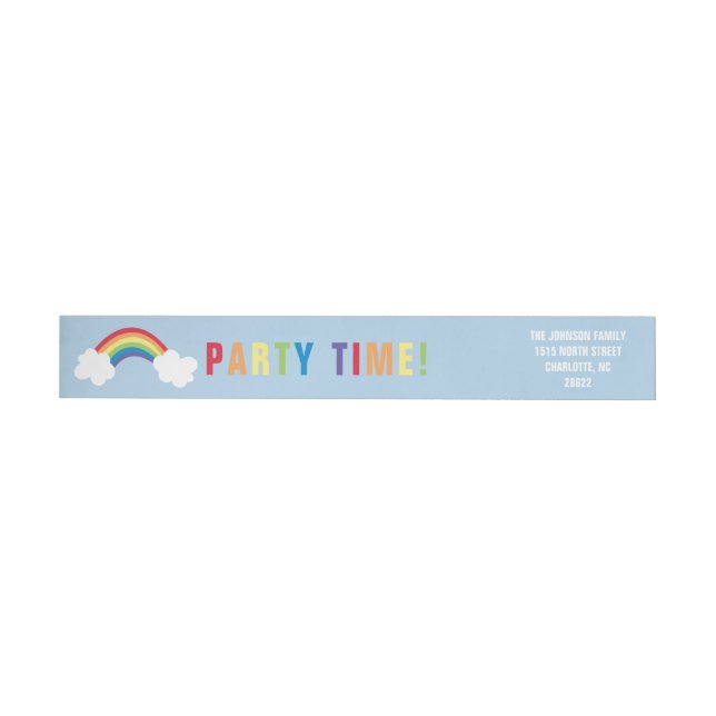 Whimsical Rainbow Wrap Around Address Label (Individual)