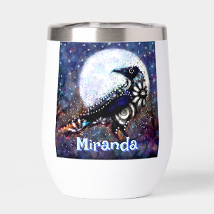 Whimsical Raven Moon Floral Personalized