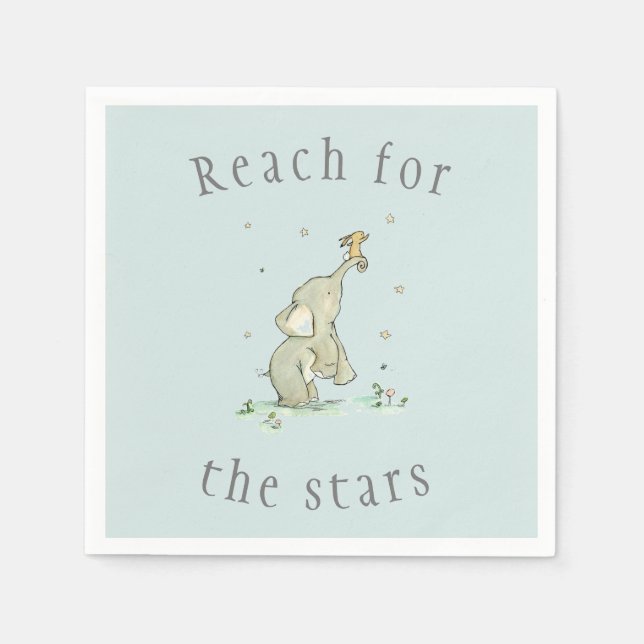 Whimsical Reach for the Stars Napkin (Front)