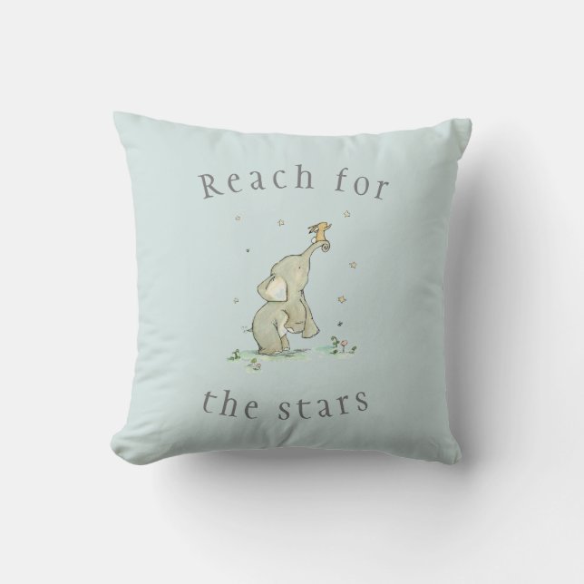 Whimsical Reach For the Stars Throw Pillow (Front)