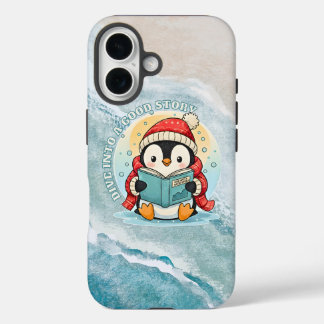 Whimsical Reading Penguin iPhone 16 Tough Armor iPhone 16 Case