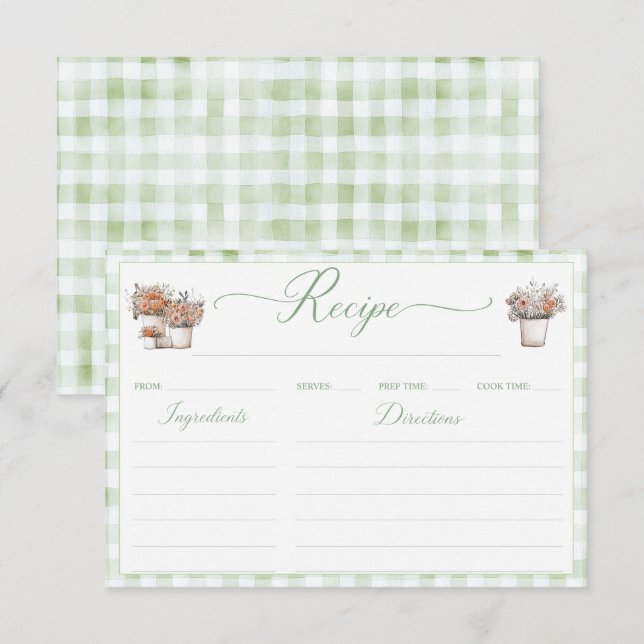 Whimsical Recipe Card Bridal Shower (Front/Back)
